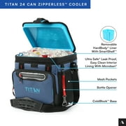 Titan by Arctic Zone 24 Can, 16 Quart Zipperless Soft Cooler, Ocean Blue