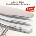 thumbnail image 4 of Yaheetech Foldable Ironing Board, Heavy Duty Iron Board with 9 Adjustable Heights, 4 Layer Cover and Safety Iron Rest, 52X14 Compact and Space Save, Gray, 4 of 9