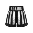thumbnail image 3 of TiaoBug Kids Muay Thai Shorts Boys Girls Boxing Training Bottoms Shiny Metallic MMA Shorts Black Silver 10, 3 of 5
