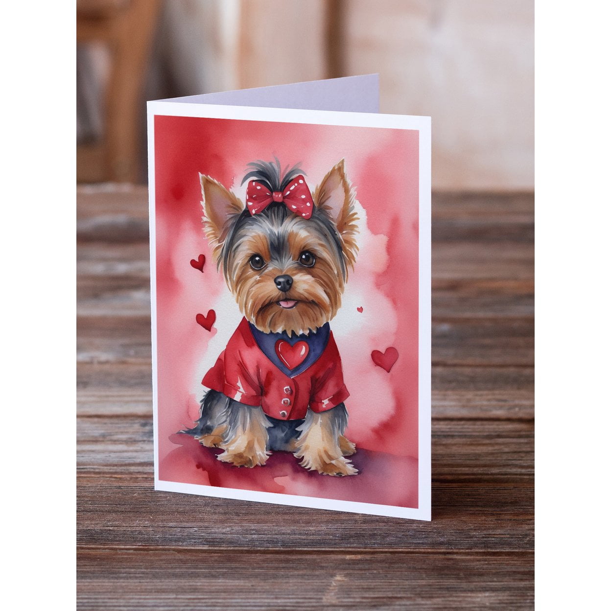 Yorkshire Terrier My Valentine Greeting Cards Pack of 8 7 in x 5 in