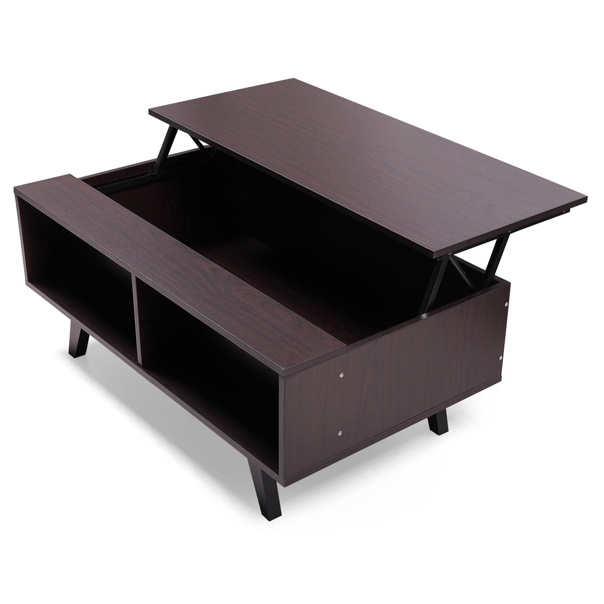 Kepooman Wood Lift Top Coffee Table with Hidden Compartment and Storage Shelves Modern Furniture Kepooman Wood Lift Top Coffee Table with Hidden Compartment and Storage Shelves Modern Furniture