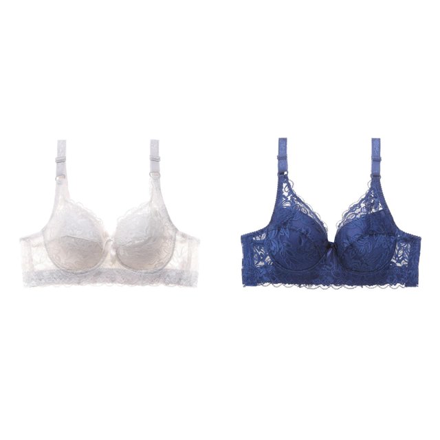 (2-Pack) Rinsvye Womens Lace Bra With Padded Cups Enhancement Push Up Bra For Natural Lift And Comfort Everyday Wear