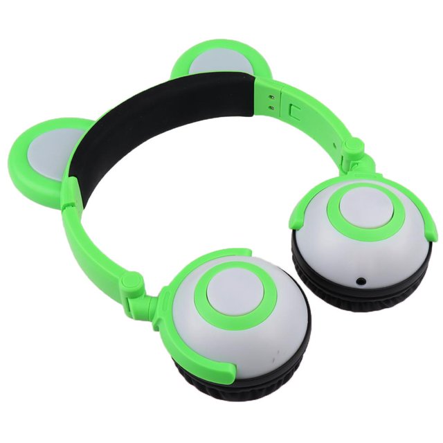 Auricular Wireless Plegable de Juego Auriculares de Oído Cable USB Com Luces de Alta Calidad Herramientas verde