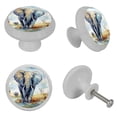 thumbnail image 4 of Elephant Glow-in-the-Dark Round Cabinet Knobs - Fluorescent Drawer Pulls 4-Pack, Suitable for Cabinets, Wardrobes, and Dressers - Furniture Décor with Screws and Handles, 4 of 6