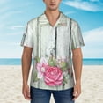 thumbnail image 4 of Disketp Hawaiian Shirts For Men,Vintage Wood With Floral Print Mens Casual Short Sleeve Button Down Shirts Beach Shirt, 4 of 8