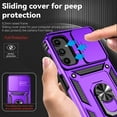 thumbnail image 4 of for Samsung Galaxy A13 4G Case Heavy Duty Military Grade Protection,Camera Lens Slide Protection & 360°Rotate Magnetic Car Mount Holder Kickstand Rugged Shockproof Drop Hard Shell,Purple, 4 of 9