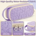 thumbnail image 5 of Pencil Case For Girls,Flower Quilted Large Capacity Pencil Pouch With 2 Compartment, Zipper Pencil Bag With Handle, Women Soft Pencil Box For Middle School Office College, 5 of 6