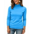 thumbnail image 5 of Dwralegc Turtleneck Tops for Women Sweaters Wool Basic Knit Pullover Sweater Soft Warm Hem Fall Winter Sweater Sky Blue XL, 5 of 5