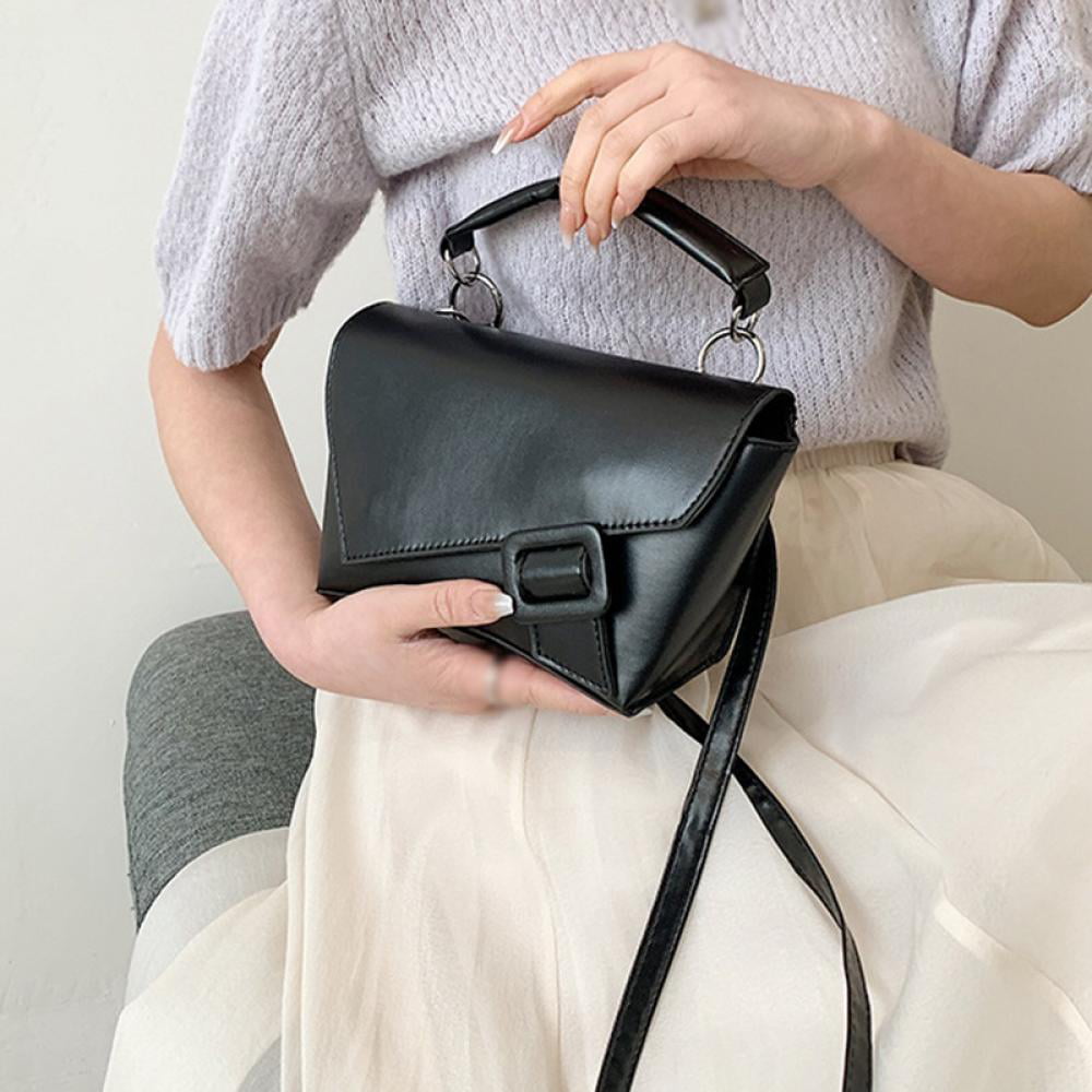 Minimalist Irregular Flap Shoulder Bag for Women, Small PU Learther Square  Crossbody Bag