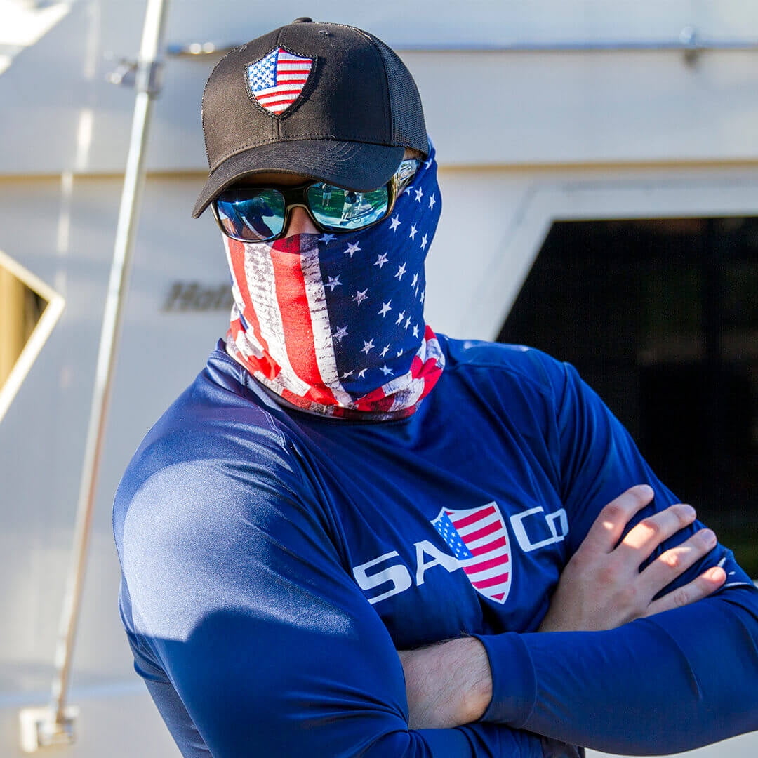 BLACKOUT AMERICAN FLAG Face Shield Sun Mask Fishing Balaclava Headwear Sporting 