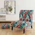 thumbnail image 2 of Designart "Capricious Exotic Camouflage" Turqouise Animal Print Upholstered Accent Chair - Modern Arm Chair For Living Room, 2 of 5
