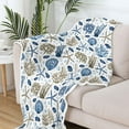 thumbnail image 6 of Coastal Ocean Beach Throw Blanket, Summer Blue Seashell Starfish Throw Blanket, Super Warm Cozy Microfiber Flannel Blanket for Couch Chair Sofa Bed Home Outdoor Beach Travel, 6 of 6
