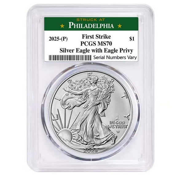 2025 (P) Eagle Privy 1 oz Silver American Eagle PCGS MS 70 FS Philadelphia