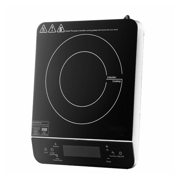Portable Induction Cooktop 1500W, Electric Countertop Burner, 9 Temp Levels, Hot Plate with Timer, Child Lock, Stainless Steel