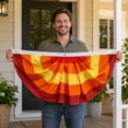 thumbnail image 4 of Halloween Outdoor Hanging Decorations, 36X18 Inch Orange Autumn Pleated Fan Semi-Circle Fabric Flag with Candy Corn Print, Ideal for Front Porch, Backyard, Patio, and Entryway, 4 of 6
