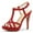 Red, variant on Women's Shoes T Strap Slingback Platform Stiletto Heel Sandals Red 8