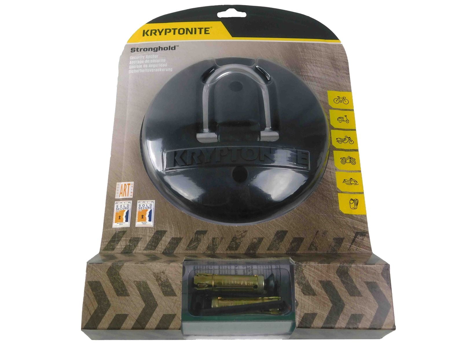 Kryptonite Stronghold 410 4ft Looped Cable Series 4 1016 5.25ft Integrated Chain