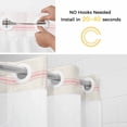 thumbnail image 5 of Pink Striped No Hook Shower Curtain Waterproof, Bathroom Curtains with Snap in Liners and See Through Top Window, Rustic Pink Stripe Modern Art Beige Hotel Style Bathtub Curtains Shower 66"Wx72"L, 5 of 8