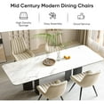 thumbnail image 6 of Hawsaiy 5-Piece Dining Table Set for 4, 47" Round Dining Table Set with 4 Upholstered Dining Chairs, Modern Farmhouse Table Set for Dining Room (Natural+Beige), 6 of 10