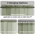 thumbnail image 3 of Cortinas Chyhomenyc con bolsillo transparente para barras, 107 x 366 cm, color verde salvia, 3 of 9