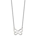 thumbnail image 6 of Stainless Steel Themed Necklace Chain Polished w/CZ Butterfly 18in 18 inch, 6 of 6