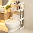 thumbnail image 2 of Multi-Layer Toilet Storage Rack - No Drill Bathroom Organizer, Metal Shelf for Toiletries, Clean & Tidy Space Above Toilet, Sturdy & Waterproof, Ideal for Towels, Shampoo, Plants White A, 2 of 6