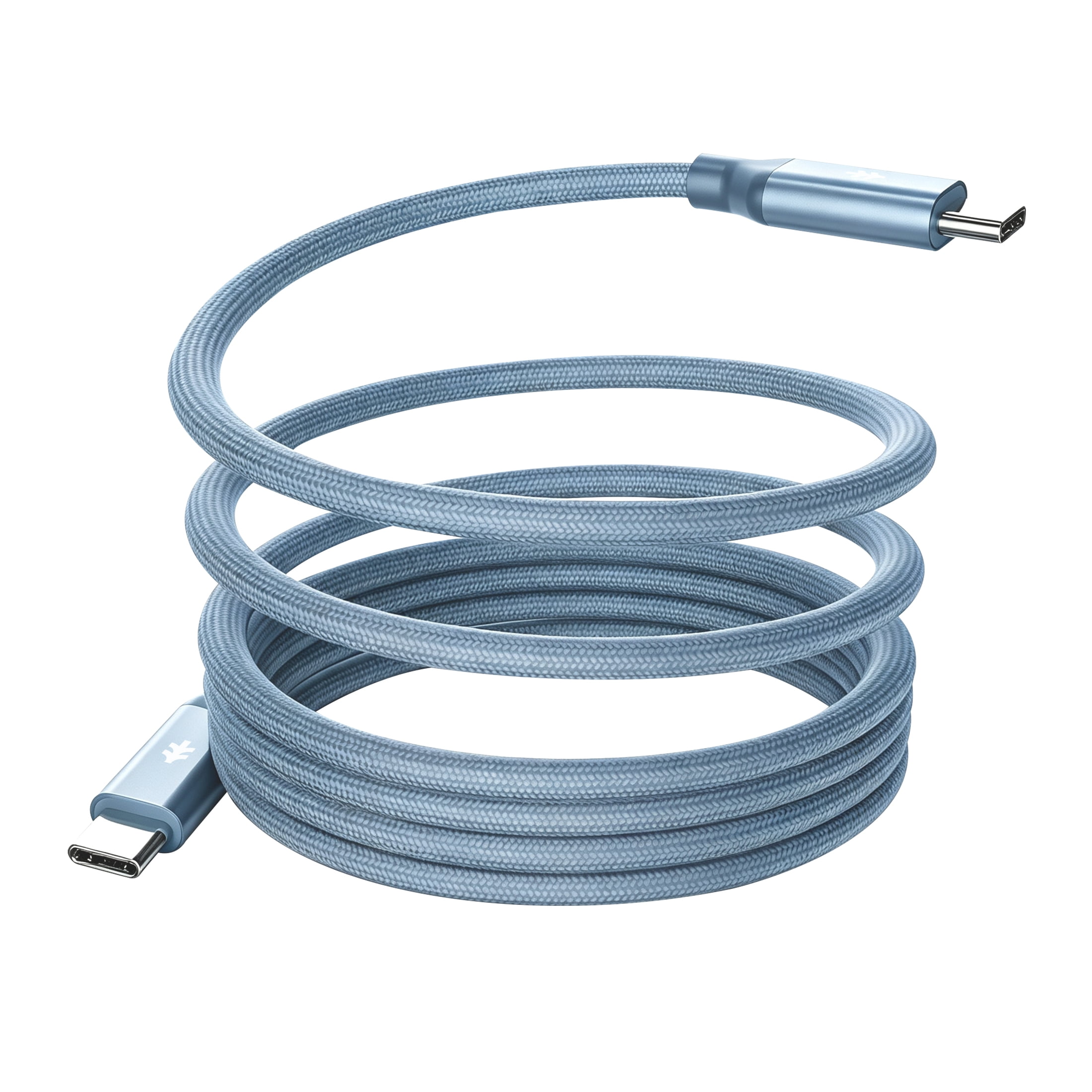 Swiss Tech Kabel M240 6 ft 240W Magnetic Self-Coiling USB-C Charging Cable, Cresta Blue