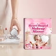 thumbnail image 6 of Compact Mirror Heart Shaped Folding Double Sided Travel Makeup Mirror Portable Glitter Compact Vanity Mirror For Purse Pocket Galentine Gift Cosmetic Mirror, 6 of 8