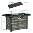 thumbnail image 3 of Outsunny Table de Foyer au Propane de 50 000 BTU avec Pare-Vent en Verre Gris, 3 of 10