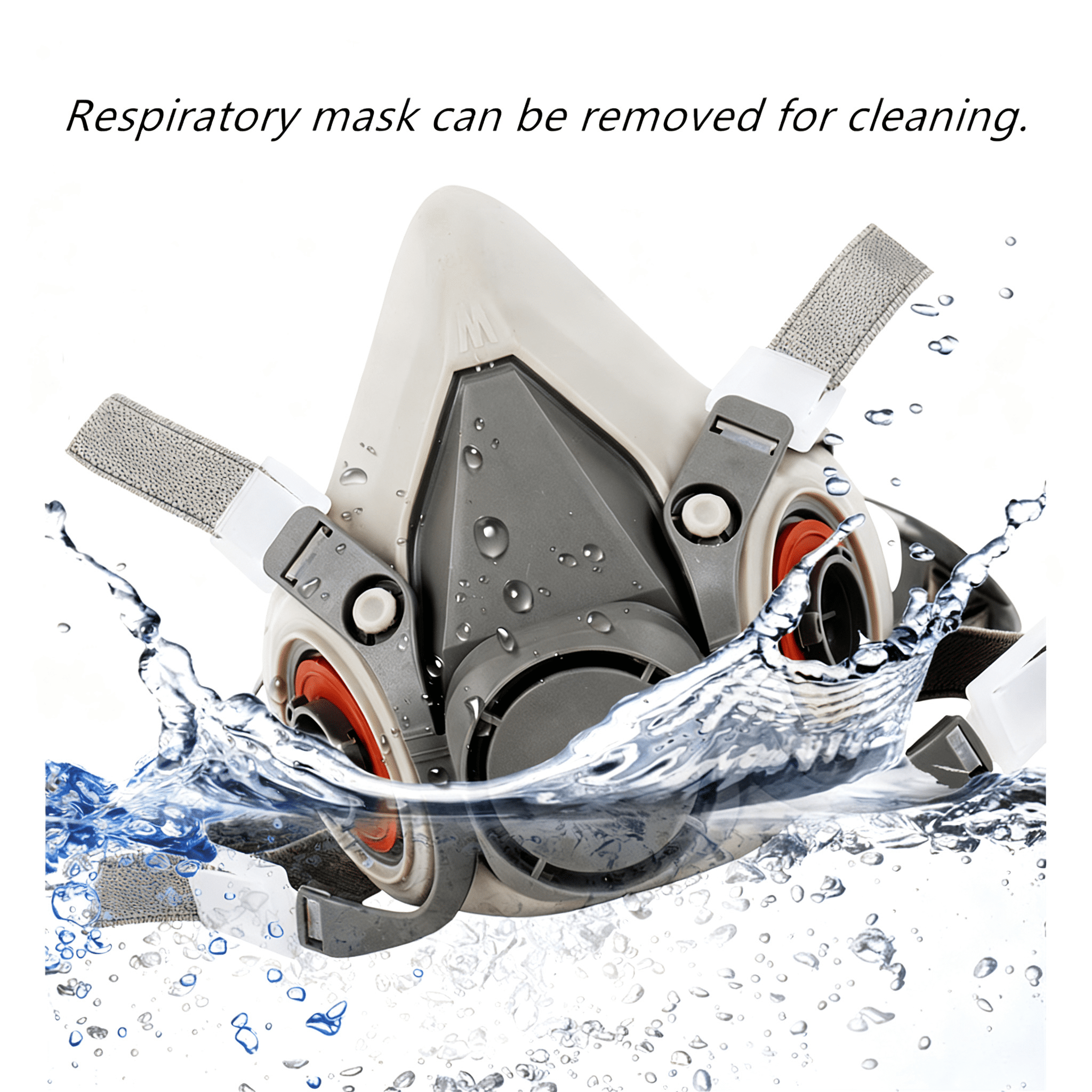 15-in-1 Half Face Mask Reusable Respirator with Organic Vapor Cartridges
