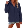 thumbnail image 4 of Aihuaihua Zip Up Hoodie Women Oversized 2026 Zip Up Y2K Hoodies Casual Long Sleeve Sweatshirts Fall Spring Track Jackets (Navy,M), 4 of 7