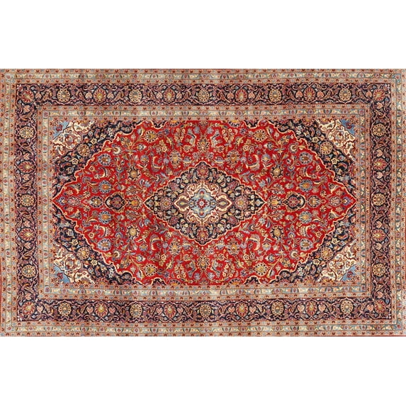 Ahgly Company Indoor Rectangle Traditional Red Medallion Area Rugs, 8' x 12'