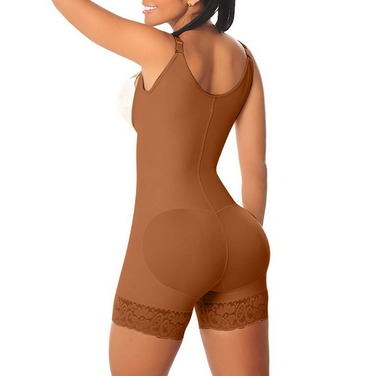 iOPQO lingerie for women Shapewear Bodysuit For Women Tummy Control Fajas  Colombianas Waist Trainer Lifter Thigh Slimmer Full Body Shaper Shapers  Coffee XXL 