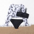thumbnail image 5 of TAIAOJING Toddler Baby Girl's 3 Piece Swimsuits Prints Bikini Bathing Suit Briefs Long Sleeves Girls Bikini Beach Swimwear Set For 8-10 Years, 5 of 5