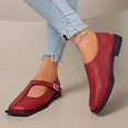 thumbnail image 2 of Womens Mary Jane Shoes Square Toe Flats Plus Size Casual Fashion Adjustable Buckle Strap Closed Toe Comfortable Shoes for Spring Summer Daily Walking, 2 of 10