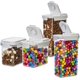 thumbnail image 1 of MGEZCOO - Juego de recipientes herméticos para almacenar alimentos: botes de plástico sin BPA con tapa, 4 piezas para organizar y almacenar alimentos en la despensa, ideales para cereales,, 1 of 6