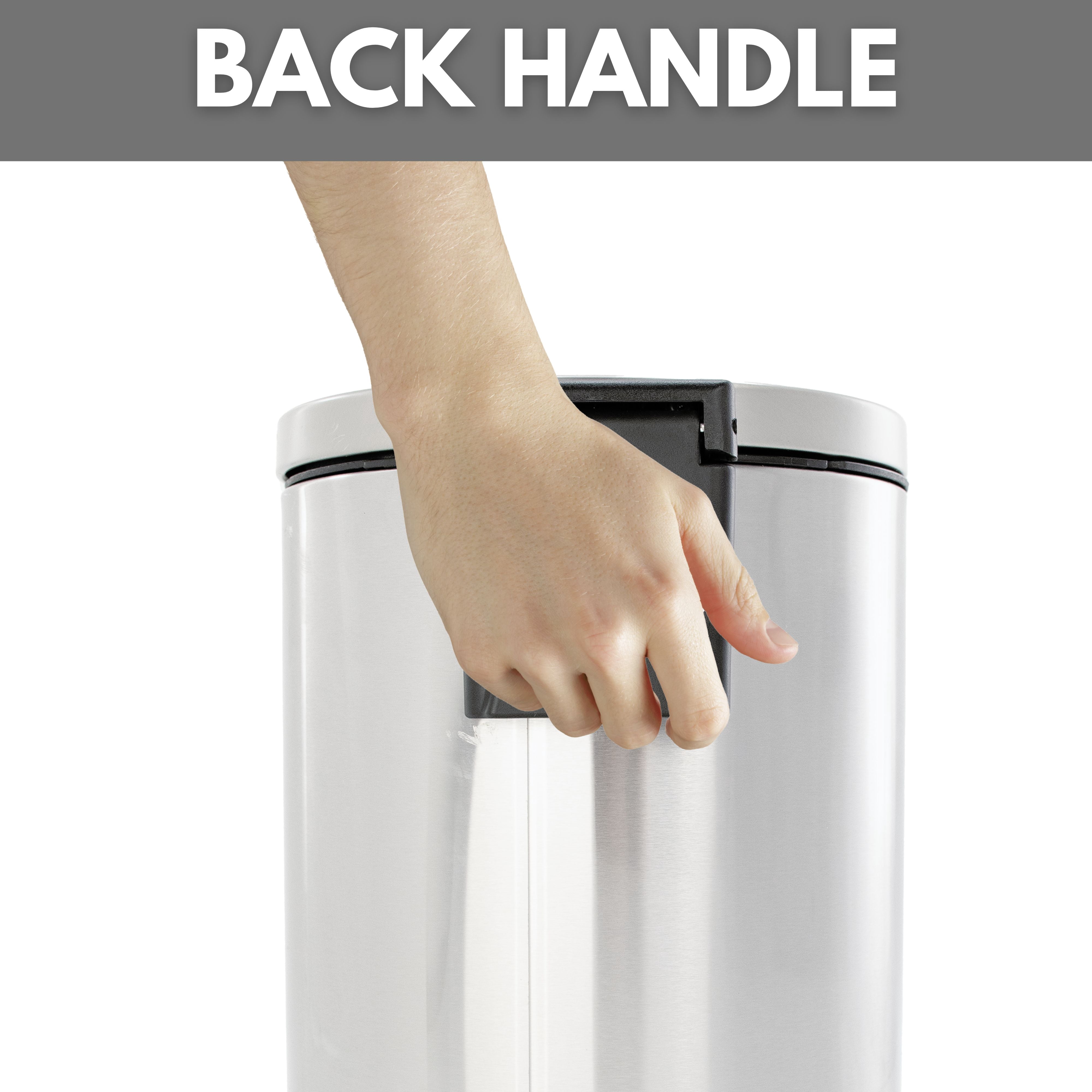 (4 pack) Better Homes & Gardens Bathroom Trash Can, 1.3 Gallon, Stainless Steel Round Step on Garbage Bin