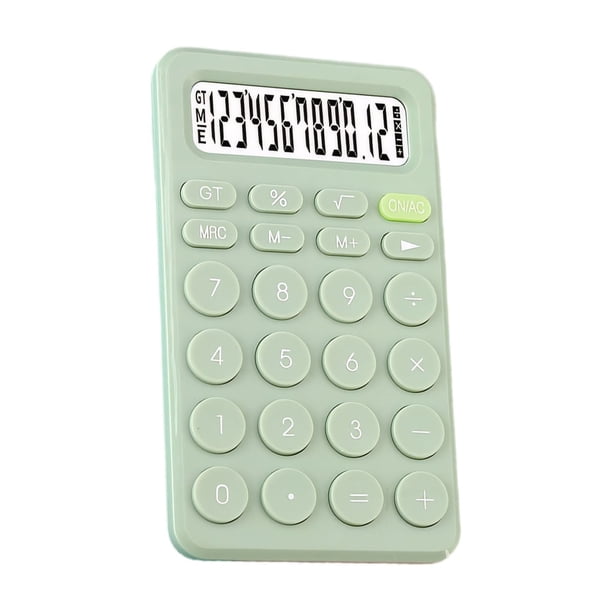 Inteprter Calculadora de gestión financiera eficiente para estudiantes 12 calculadoras portátiles para estudiantes fáciles de usar Computadoras y accesorios Verde claro