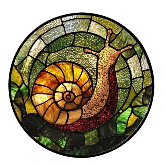 Acrylic Puzzles Suncatcher Window Hanging, Sun Catcher Stained Glass Acrylic Puzzle Decoration for Women Men Mom Birthday Gift Yard Tree Balcony Bedroom (Snail)