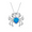 Crab, variant on 14K White Gold Plated Deep Blue Sea Turtle Animal Frog Crab Cat Heart Opal Blue Enamel Cz Pendant Necklace for Woman Special Occasion Birthdays Holidays