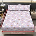 thumbnail image 4 of ZIATUBLES Twin XL Size Polyester Sheets, 3 Piece Soft Cozy Bed Sheets, Comfortable Breathable Bedding with Standard Pocket (1 Fitted Sheet, 2 Pillowcase), Easter Bunny Egg Carrot Floral Print, 4 of 9