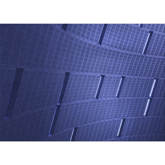 Ahgly Company Indoor Rectangle Patterned Denim Dark Blue Area Rugs, 2' x 3'