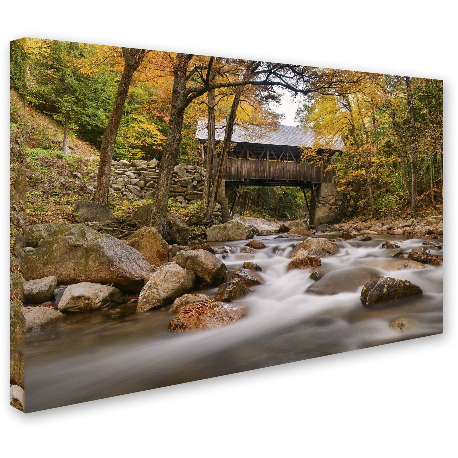 Trademark Fine Art 'The Flume Bridge' Canvas Art by Michael Blanchette Photography