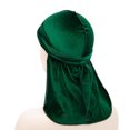 thumbnail image 2 of harmtty Headscarf Cap Hip Hop Solid Color Elastic Oversized Headwear Clothes Accessory Velvet Women Men Long Tail Headwrap Bandana for Outdoor,Green, 2 of 8