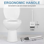 kaxionage Toilet Brush with Flexible Brush Head and Silicone Bristles, Quick Drying Holder Set for Bathroom, Compact Size