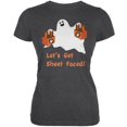 thumbnail image 1 of Halloween Ghost Drap Face Gris Chiné Foncé T-Shirt Doux pour Juniors, 1 of 1
