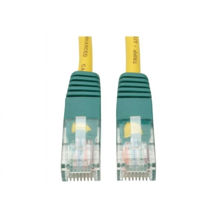 Eaton Tripp Lite Series Cat5e 350 MHz Crossover Molded UTP Ethernet Cable RJ45 M/M PoE Yellow 25 ft. 7.62 m
