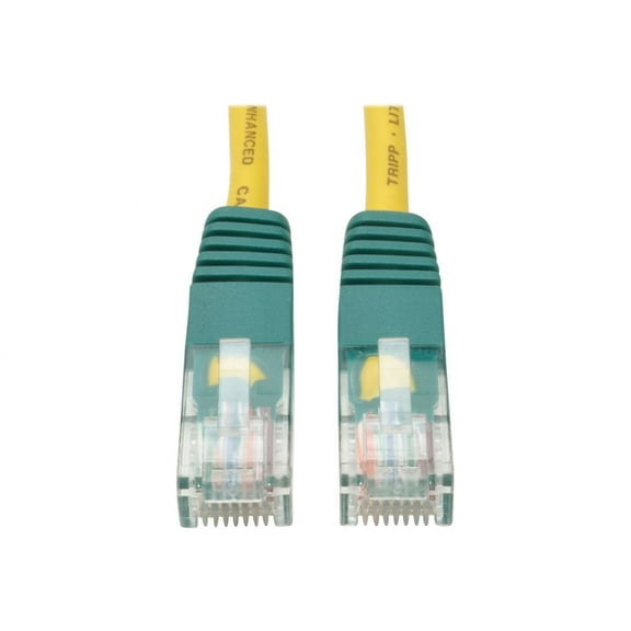 Eaton Tripp Lite Series Cat5e 350 MHz Crossover Molded UTP Ethernet Cable RJ45 M/M PoE Yellow 25 ft. 7.62 m