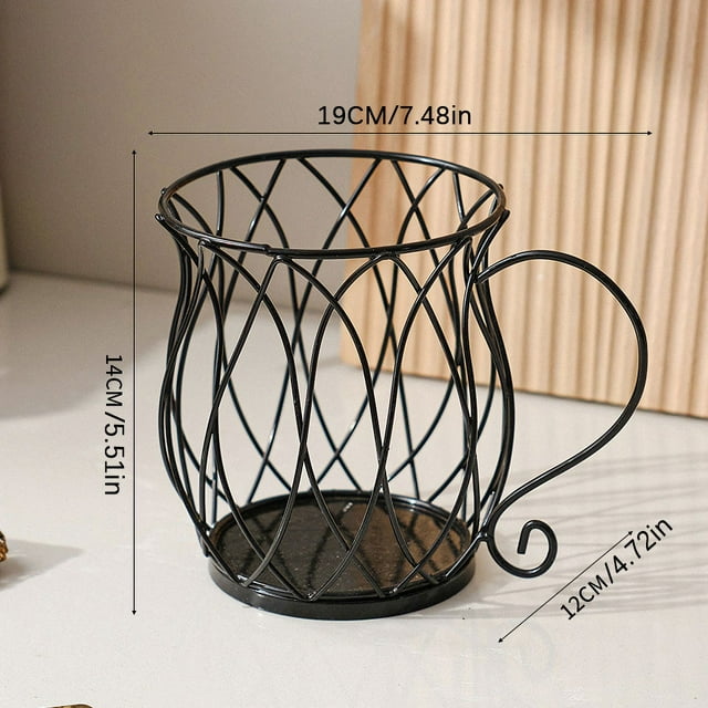 Black Iron Art European-Style Desktop Organizer: Multifunctional Storage Rack for Coffee Capsules, Snacks, Candies & Small Items – Space-Saving Countertop Display Shelf for Home, Kitchen & Café with