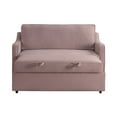 thumbnail image 4 of Serta Delphi Glam Convertible Loveseat with Full Size Sleeper, Mauve Pink Velvet Fabric, 4 of 17